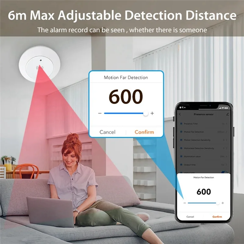 

A43M Tuya Wi-Fi 24G Mmwave Радар Умная присутствие человека с детектором подсветки Поддержка выключателя света 95-250 В