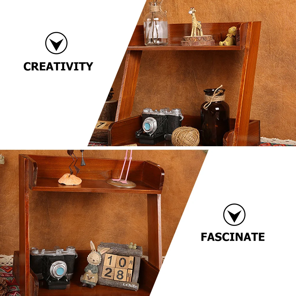 Desk Wood Shelf Desktop Layered Storage Rack Large Capacity Organizer Makeup Skincare Display Shelf Tabletop Sundries Holder