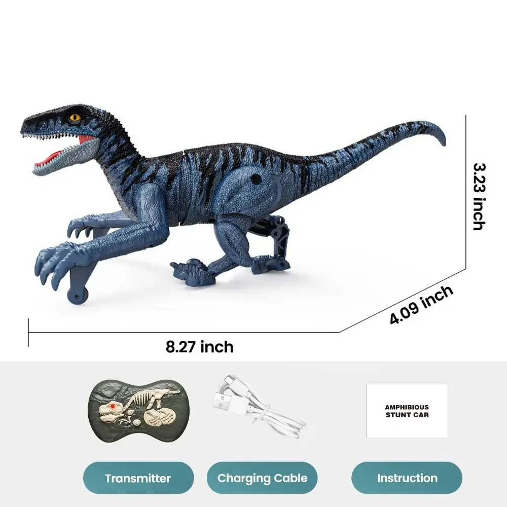 مع ضوء الصوت التحكم عن بعد ديناصور اللعب الكبيرة 2.4 جيجا هرتز روبوت محاكاة فيلوسيرابتور متعددة الوظائف RC المشي ديناصور اللعب
