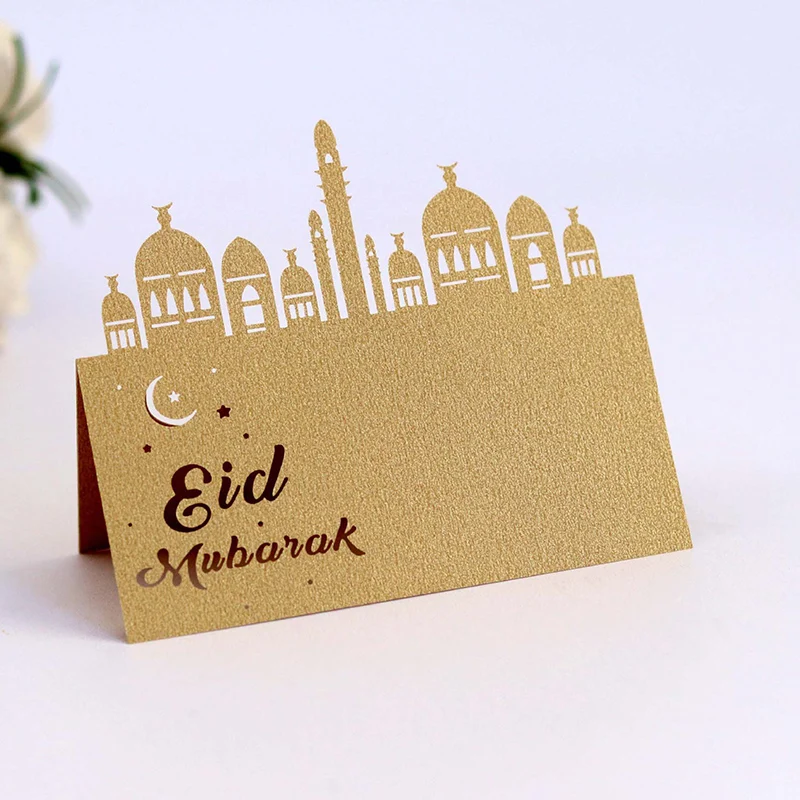 

10/20/30pcs Eid Mubarak Decoration Postcards Card Seat Card Muslim Ramadan Kareem Party Table Decoration Eid AL Adha