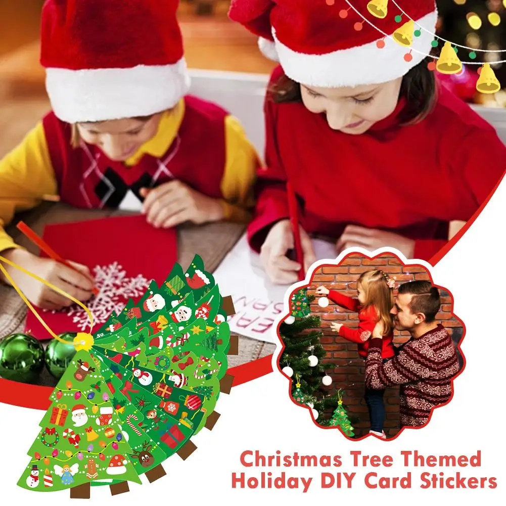 24 قطعة من الحرف اليدوية لعيد الميلاد للأطفال - زينة شجرة عيد الميلاد DIY مع مجموعات ملصقات - مجموعة لتزيين العطلات، هدايا الحفلات