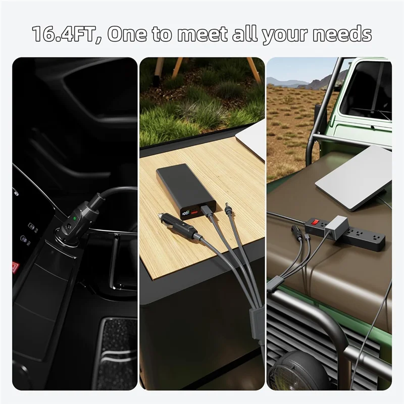 -A15I Starlink Mini 3-In-1 DC Power Cable, 100W+ USB C 12-24V Cigarette Lighter Plug And DC Male Power Cable Plug And Play