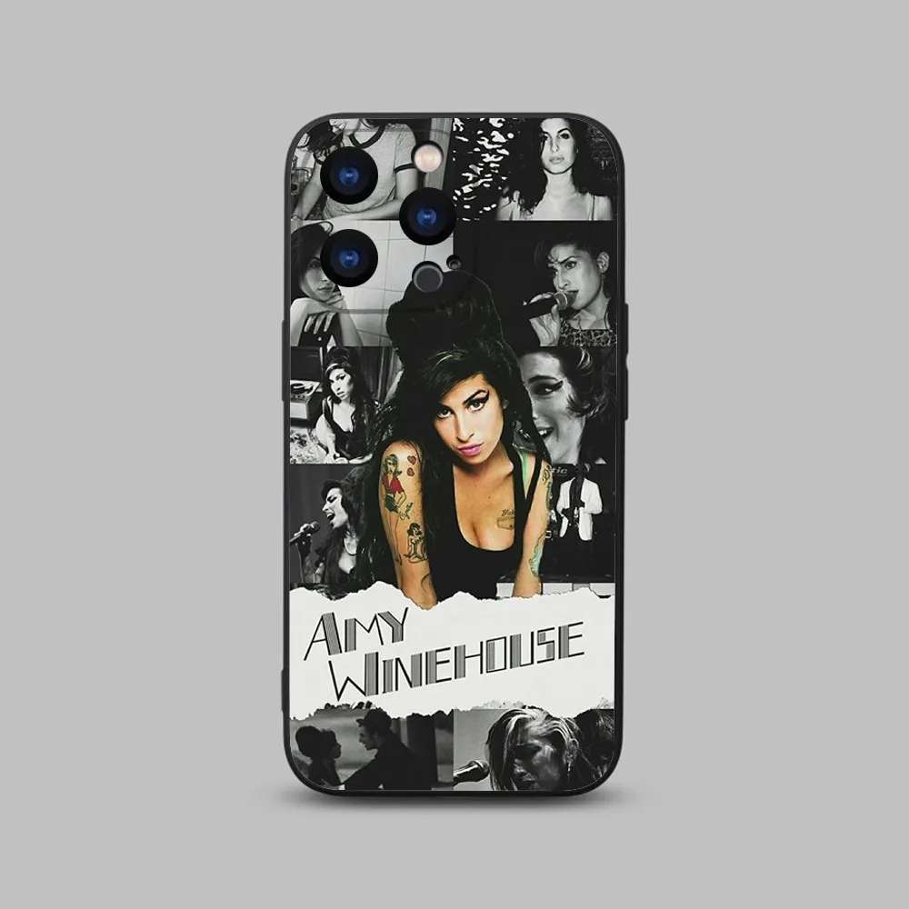 Amy Winehouse Singer Phone Case For iPhone 15,14,13,12,11 Plus,Pro,Max,XR,XS,X,7,8 Plus,SE,Mini Black Silicone Soft