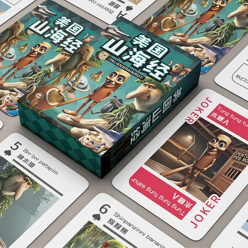 

Tralalero Tralala Poker Cards New Tungtung Sahur Brainrot Playing Card Magic The Gathering Party Interest Game Classic Toys Gift