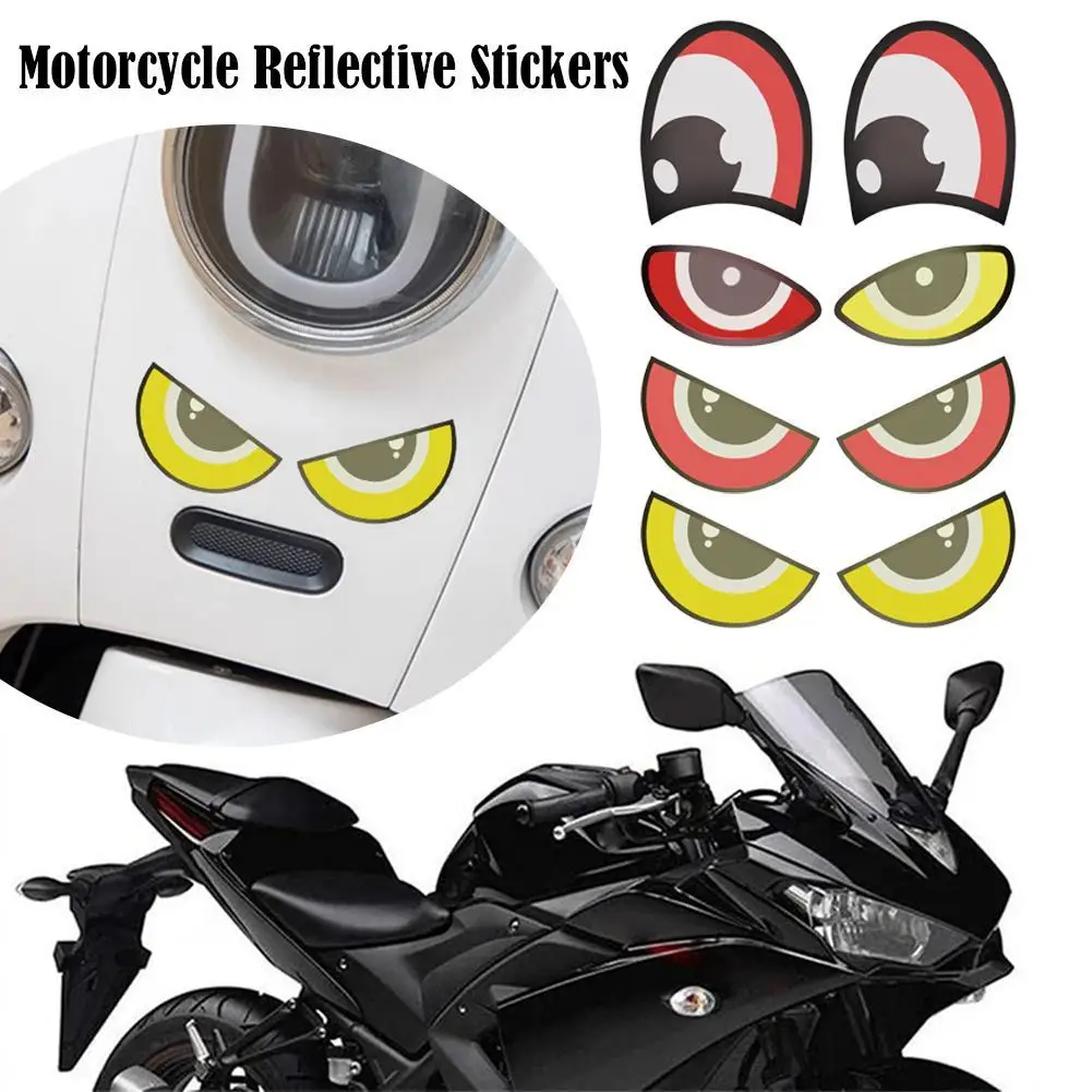 1PCS Motorcycle Devil Eyes Reflective Stickers Motorcycles Car Reflective Warning Decoration Stickers