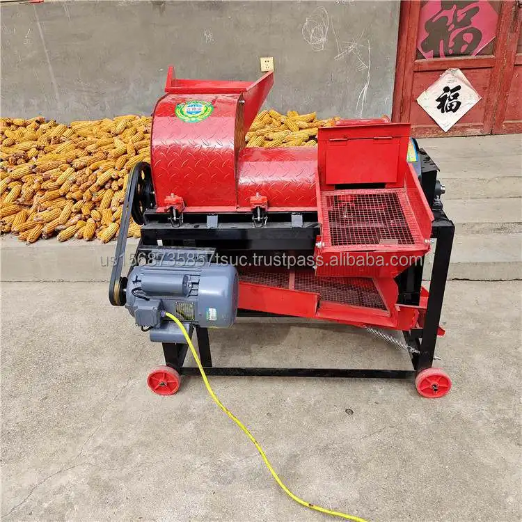 

Automatic soybean sorghum wheat maize cob seed grain shelling peeling threshing tthresher machine for small farm use