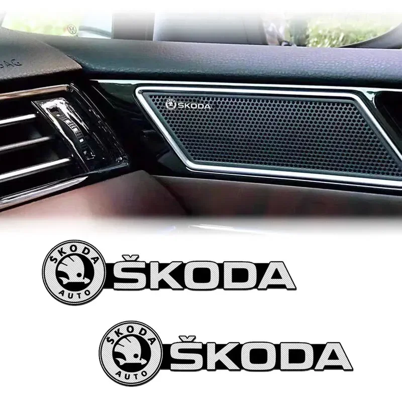 4pcs car audio decorate 3D Aluminum Badge Emblem Sticker For skoda Octavia MK2 MK1 2 3 A5 A7 A8 Fabia Karoq Superb Rapid goods