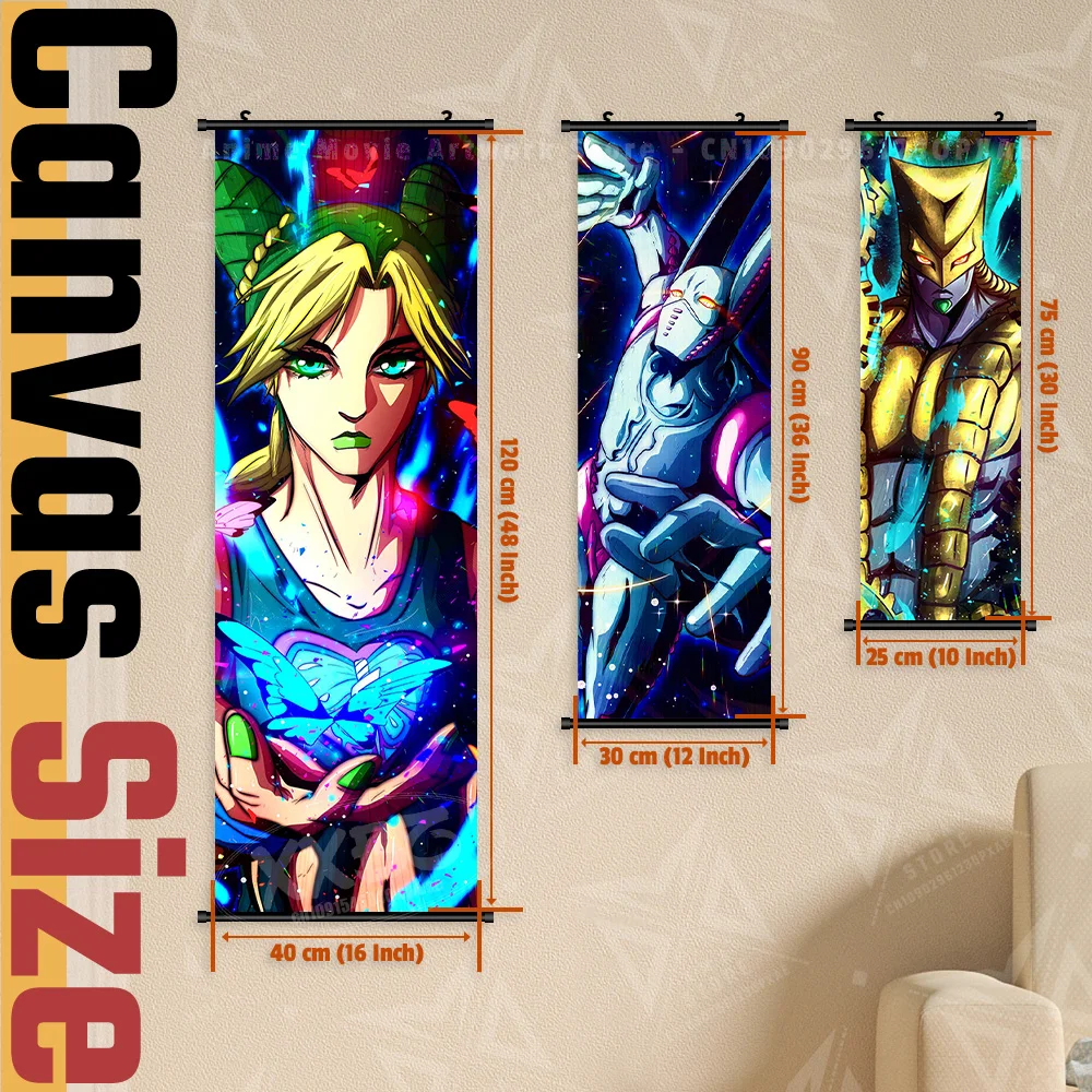 جوجو مغامرة غريبة جدار الفن قماش معلق اللوحة شخصيات كرتونية جوناثان جوستار مخطوطات صورة طباعة ملصق ديكور المنزل