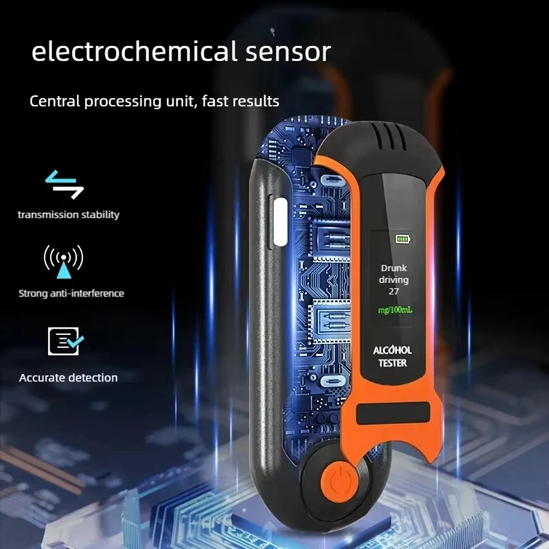 BAAG-NEW Tester automatico di alcol Tester professionale per alcol sull'alito Etilometro ricaricabile Test dell'alcol Trasmissione vocale