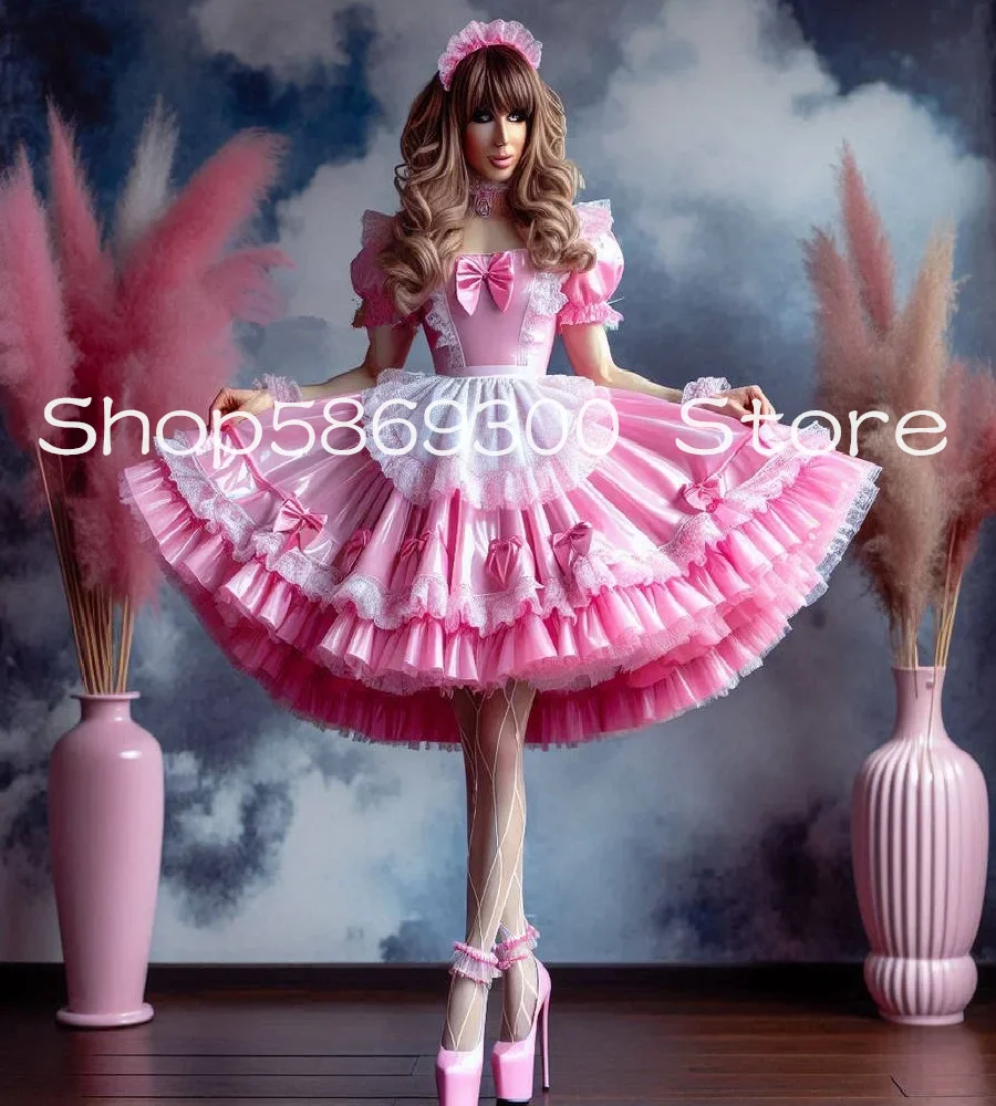 

Pink short Sleeve Witchy Lolita Prom homecoming Dresses Medieval Victorian Costume rococo evening party gown Customized