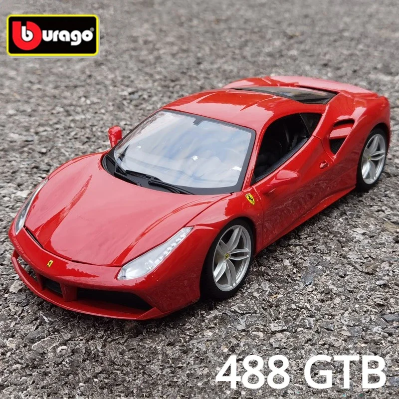 

Bburago 1:18 Ferrari 488 GTB Alloy Sports Car Model Diecast Metal Toy Racing Car Model High Simulation Collection Childrens Gift