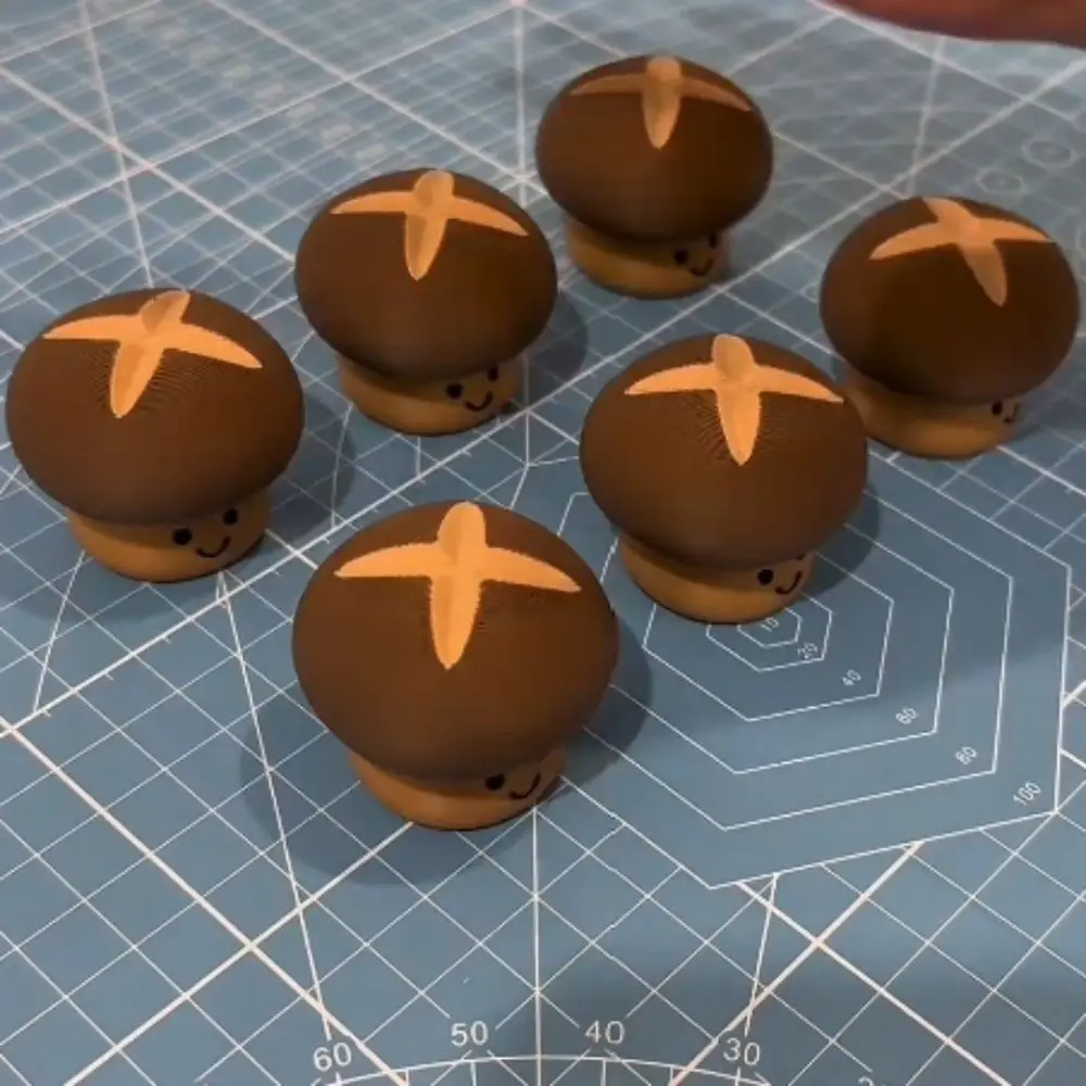 Quiet Keyboard Press 3D Printed Mushroom Clicker Keychain Compact Design Portable Pocket Size Key Ring Lightweight Material