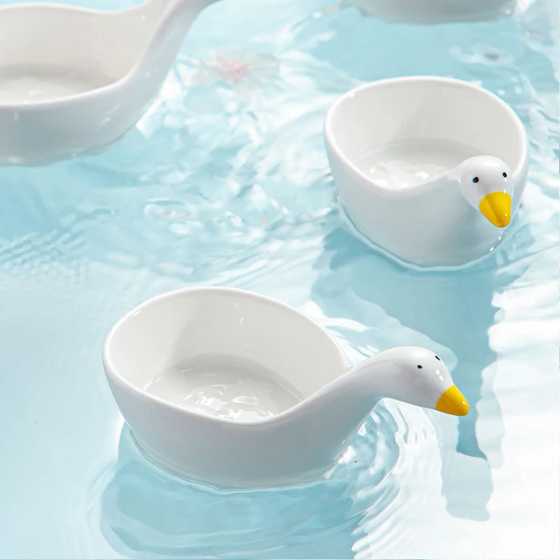 Ceramic Dipping Sauce Dippind Bowls Set Cute Swan Design Sauce Dishes Soy Dipping Dish Bowls Cute Tomato Dipping Bowls