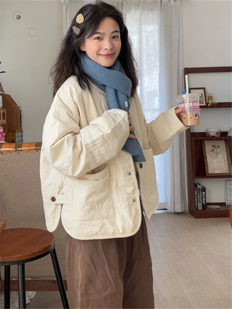

plus Size Women's Cotton Jacket Long Sleeve Loose Fit Autumn Winter Fashionable Versatile Outerwear Comfortable Casual Top
