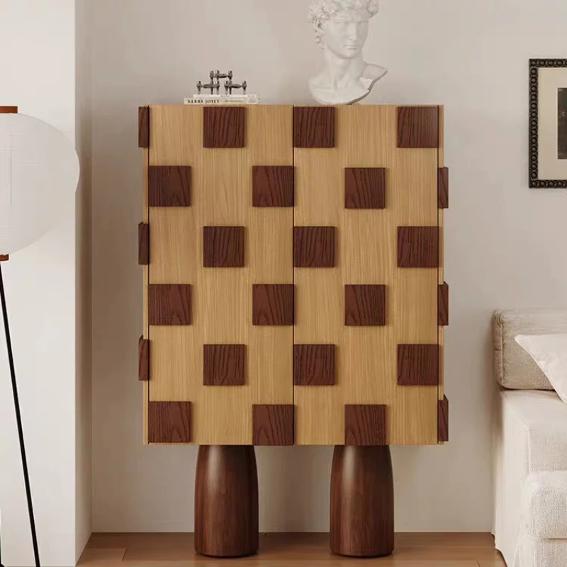 

French retro solid wood special-shaped display cabinet, antique side cabinet in the locker, neoclassical entrance door cabinet