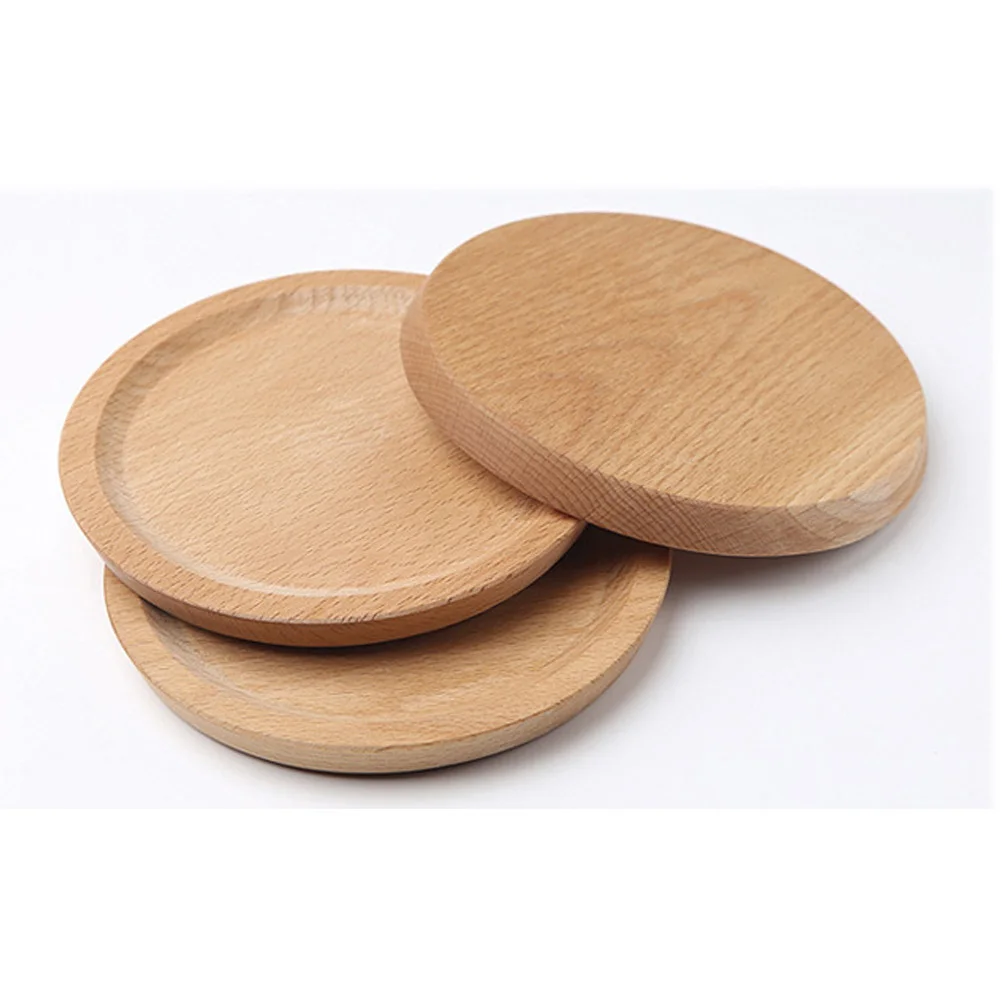 

Wooden Serving Tray Plates Dinnerware Set Eco Friendly Food Tray Wood Grain Resistant Water Staining Odor Proof Safe Lacquered