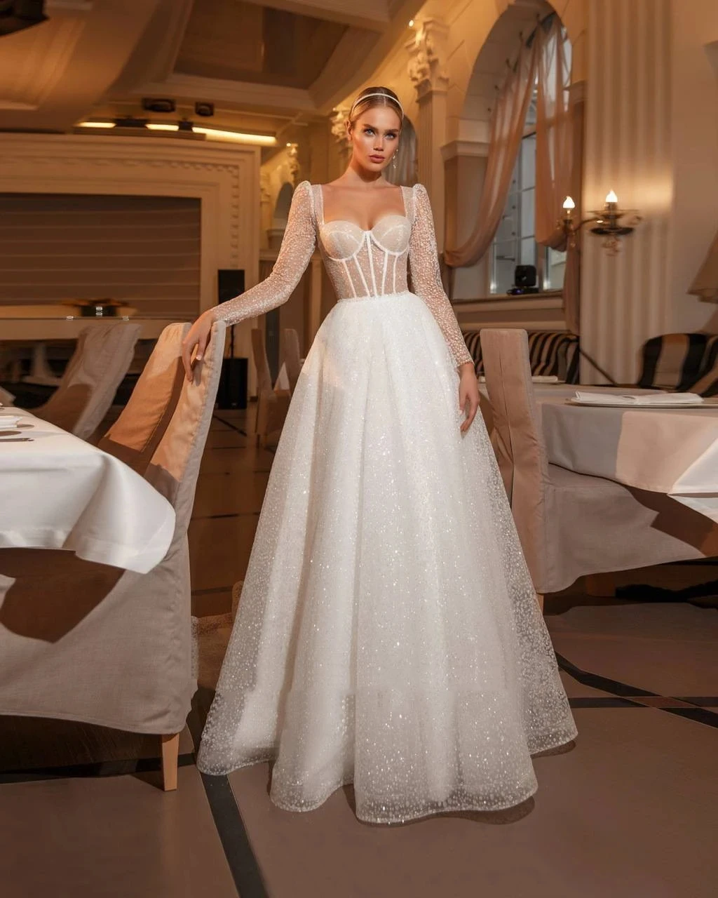 Vestidos De Novia clásicos Línea A, Vestidos De Novia con forma De corazón para fiesta Formal, bata De manga larga con apliques, Vestidos De Novia personalizados