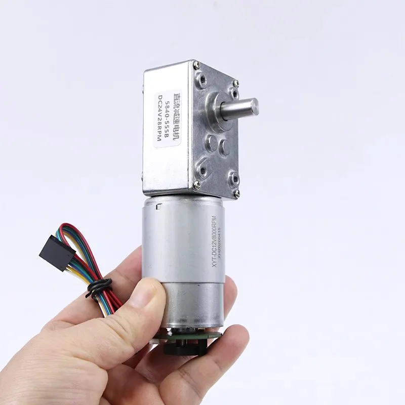 

Micro worm gear motor 5840-555 with encoder DC reduction adjustable motor 12v 24v small motor