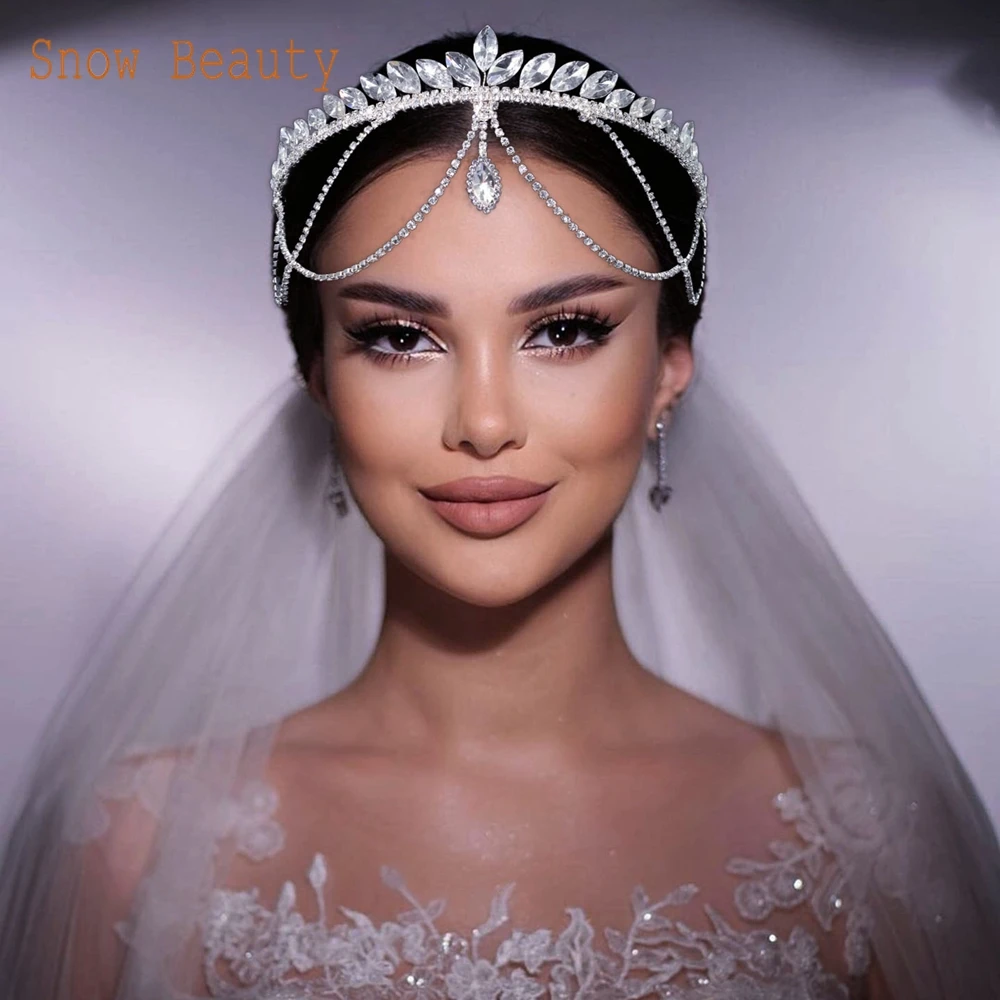 DZ051 Handmade Bridal Hair Accessories Shining Bridal Headwear Rhinestone Headband Vintage Women Tiara Baroque Crystal Hairband