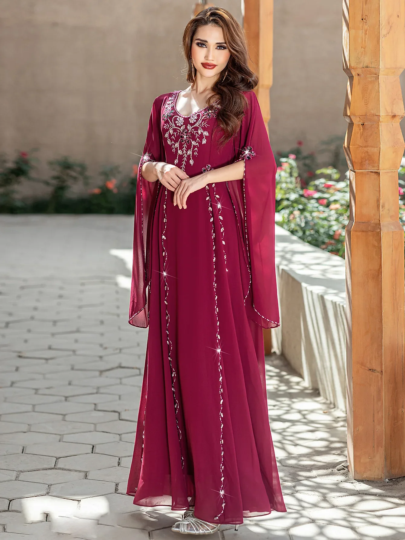 

Ramadan Eid Morocco Kaftan Djellaba Women Evening Party Maxi Dress Muslim Abaya Dubai Diamond Gown Femme Musulmane Vestidos Robe