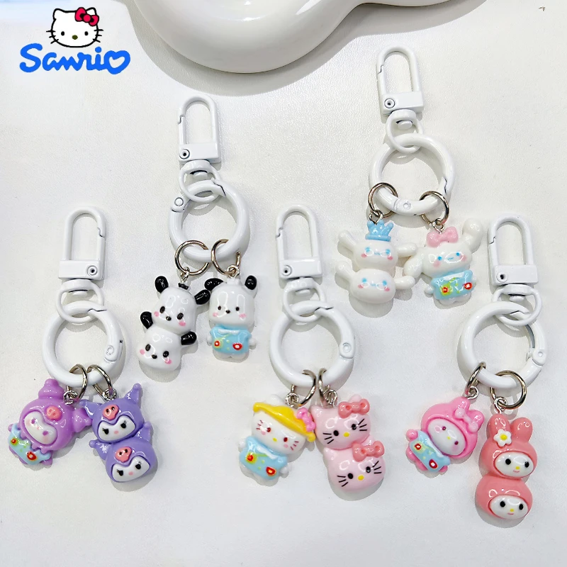 

Kawaii Sanrio Hello Kitty Keychain Anime My Melody Kuromi Pochacco Cinnamoroll Cartoon Girl Heart Cute Sweet Schoolbag Pendant