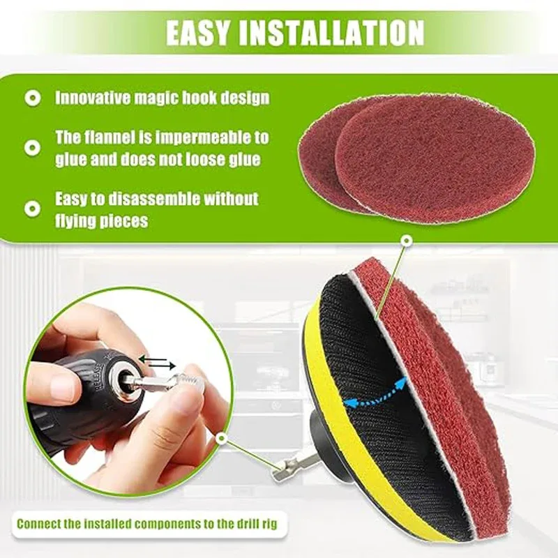 

Car Electric Drill Brush Kit Electric Cleaning Brush Tool Polishing Pad Household Cleaning Tool for Bathroom Floor Tub