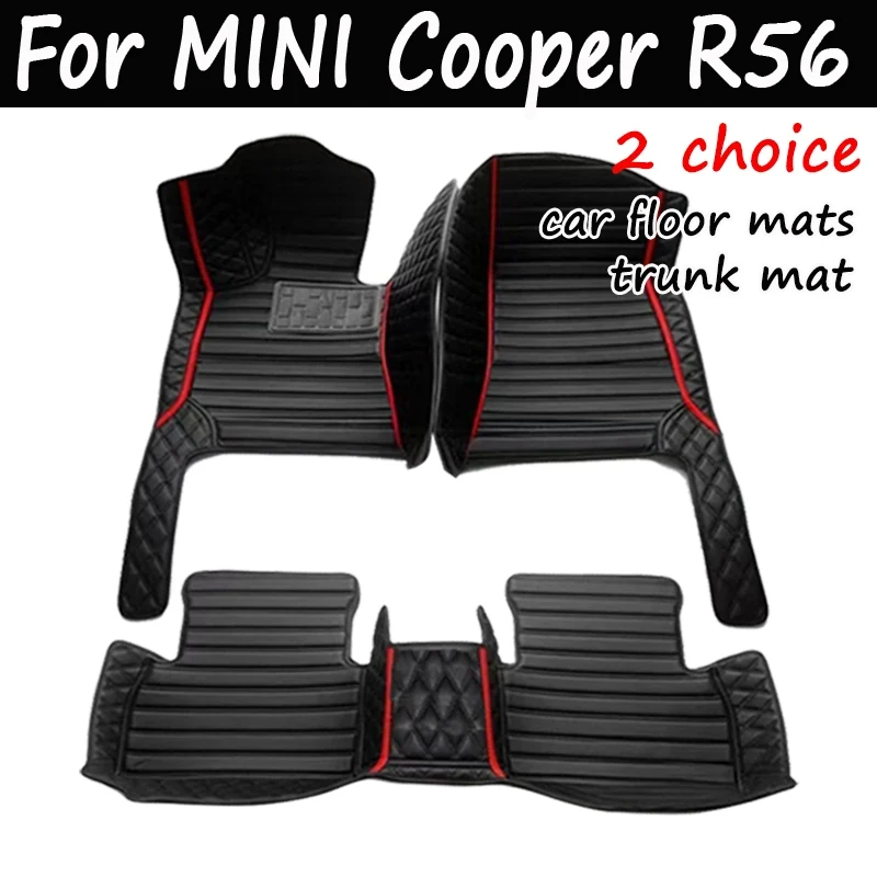 Custom Automotive Car Floor Mats For MINI Cooper R56 2007 2008 2009 2010 Auto Luxury Leather Men Women Car Mats Full Coverage