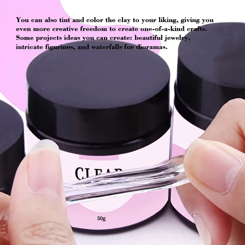 

3D-смола, УФ-глина, 100 г, нетоксичная для скульптурного материала своими руками, для силиконовых форм, прозрачная, подходит для всех возрастов.