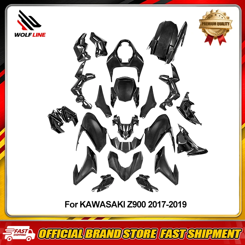 WOLFLINE Full Fairings Kit for Kawasaki Z900 2017-2019 Motor ABS Classic Fairing Injection Painted Panel Bodywork Frame Set
