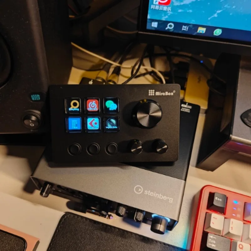 MiraBox N3 Desktop Controller with Screen HA Control Box Customized Keyboard for Streaming/Editing Support App One Click Start
