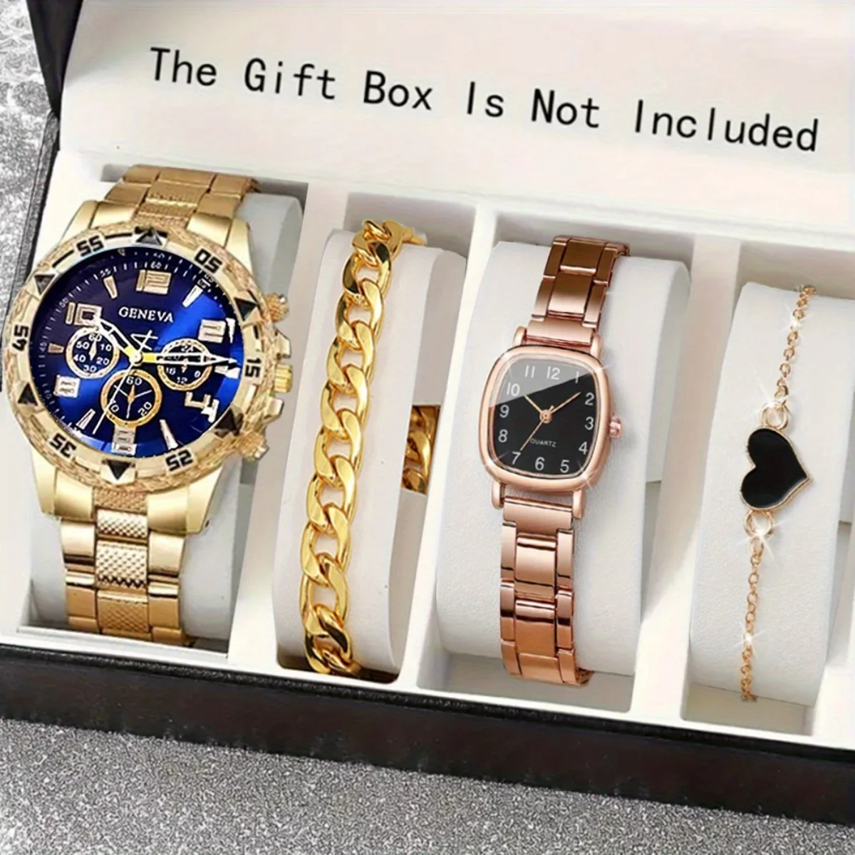Blue Light Glass Men's Business Watch with Steel Band, Quartz Movement, Multi-functional Digital Dial, Three-eye Watch