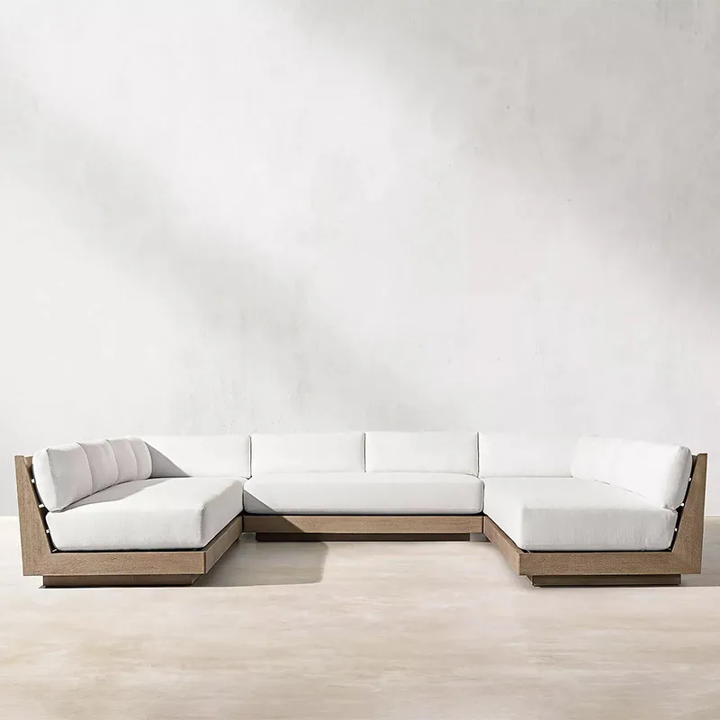 

Customizable outdoor sofa patio balcony leisure solid wood