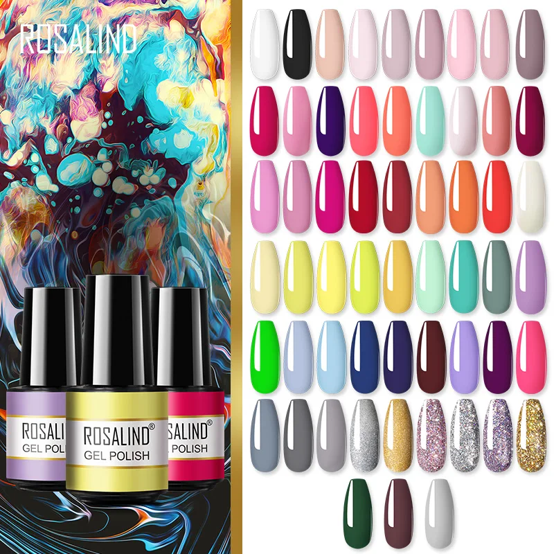 

ROSALIND Nail Gel Polish UV Nail Gel Fashionable For Semi Permanent Base Top Coat Manicure Soak Off Varnishes Nail Art