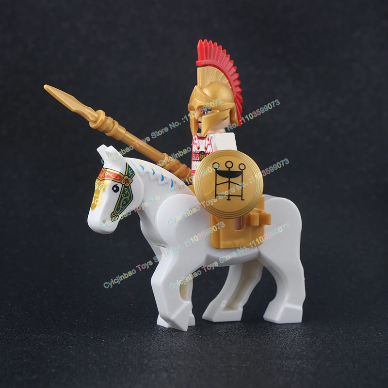 MOC  Accessories Medieval Time Knight Roman Soldier Warrior horse Helmet Action Figures Building Blocks Toys For Children X0320