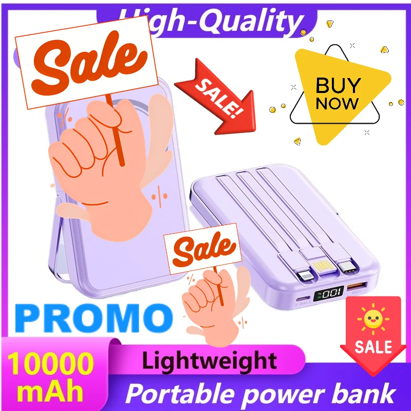 

22.5W 10000mAh Magnetic Wireless Power Bank with Built-in Cable Stand Super Fast Charging Mobile Power