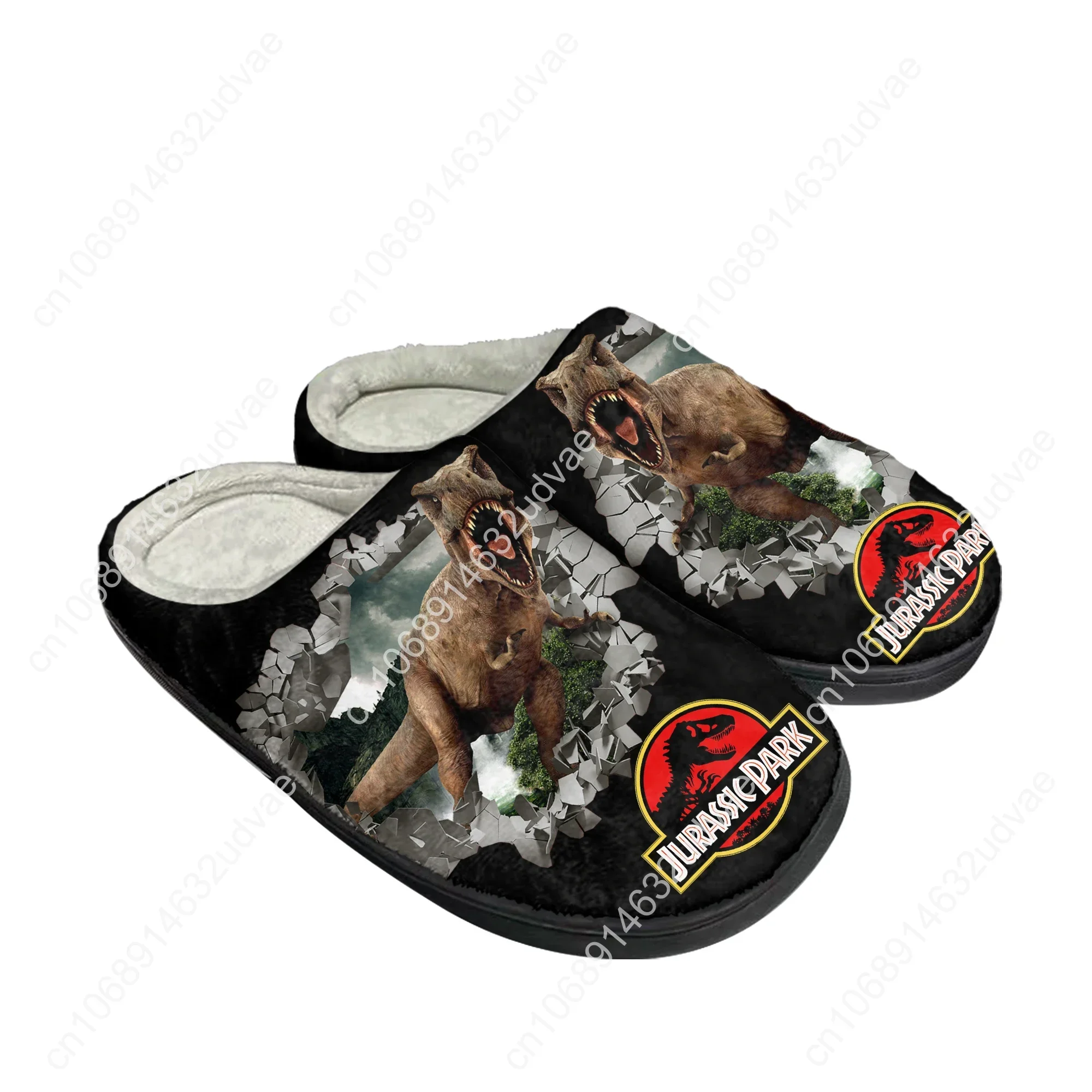 Dinosaur World Anime Jurassic Park Home Cotton Custom Slippers Mens Womens Sandals Plush Casual Keep Warm Shoes Thermal Slipper