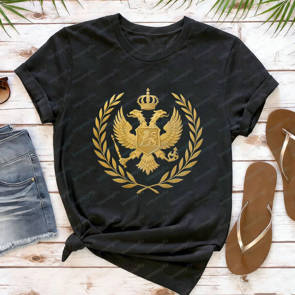 Montenegro Eagle T Shirt Men Women National Emblem Graphic Tees Casual Cotton Short Sleeve Patriotic Country Pride Tops