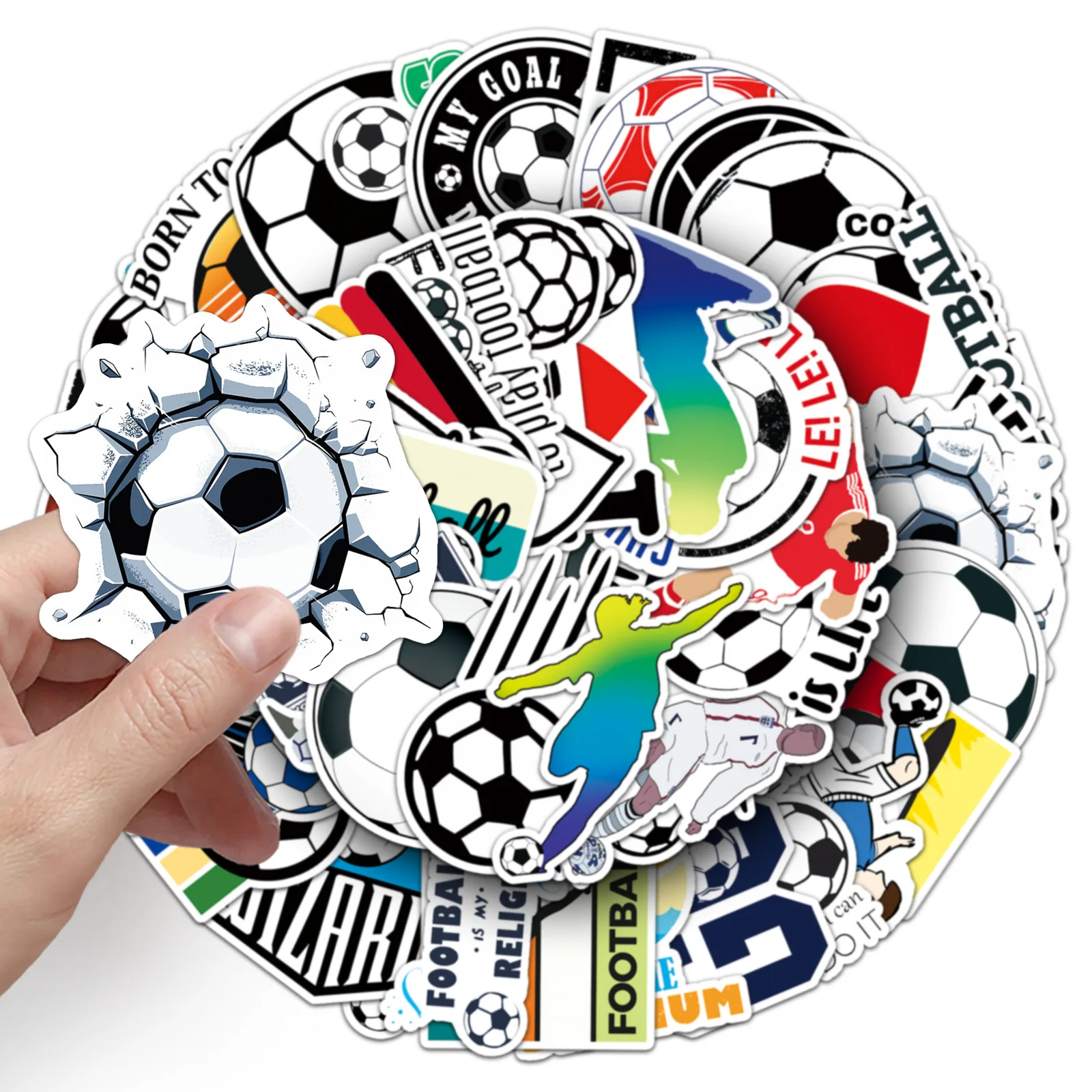 

50 Football Creative Stickers, Skateboard Luggage Stickers, Laptop Car Motorcycle Decorations