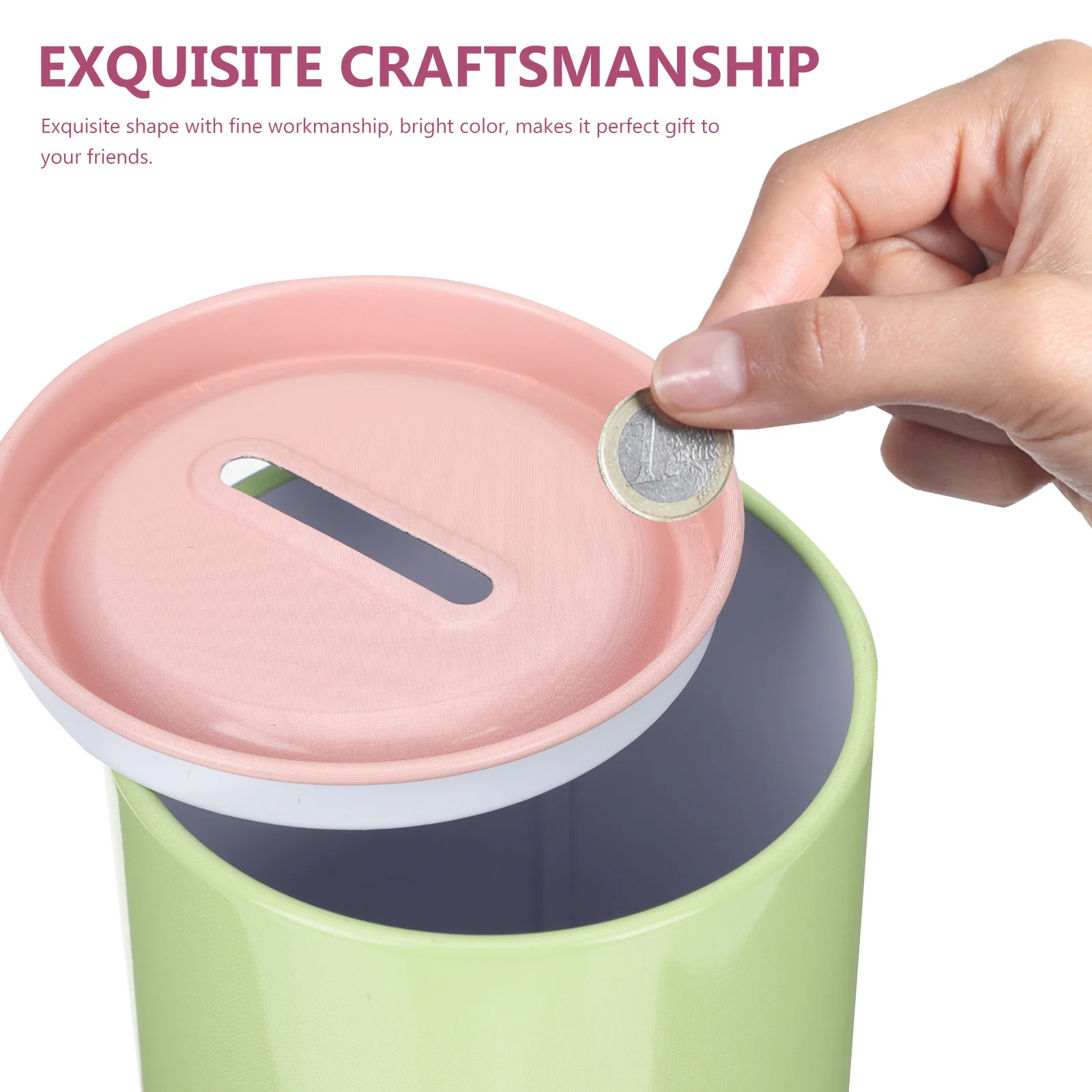 

4Pcs Round Tinplate Coin Bank Practical Change Organizer Perfect Gift for Friends Durable Long Service Life Piggy Bank