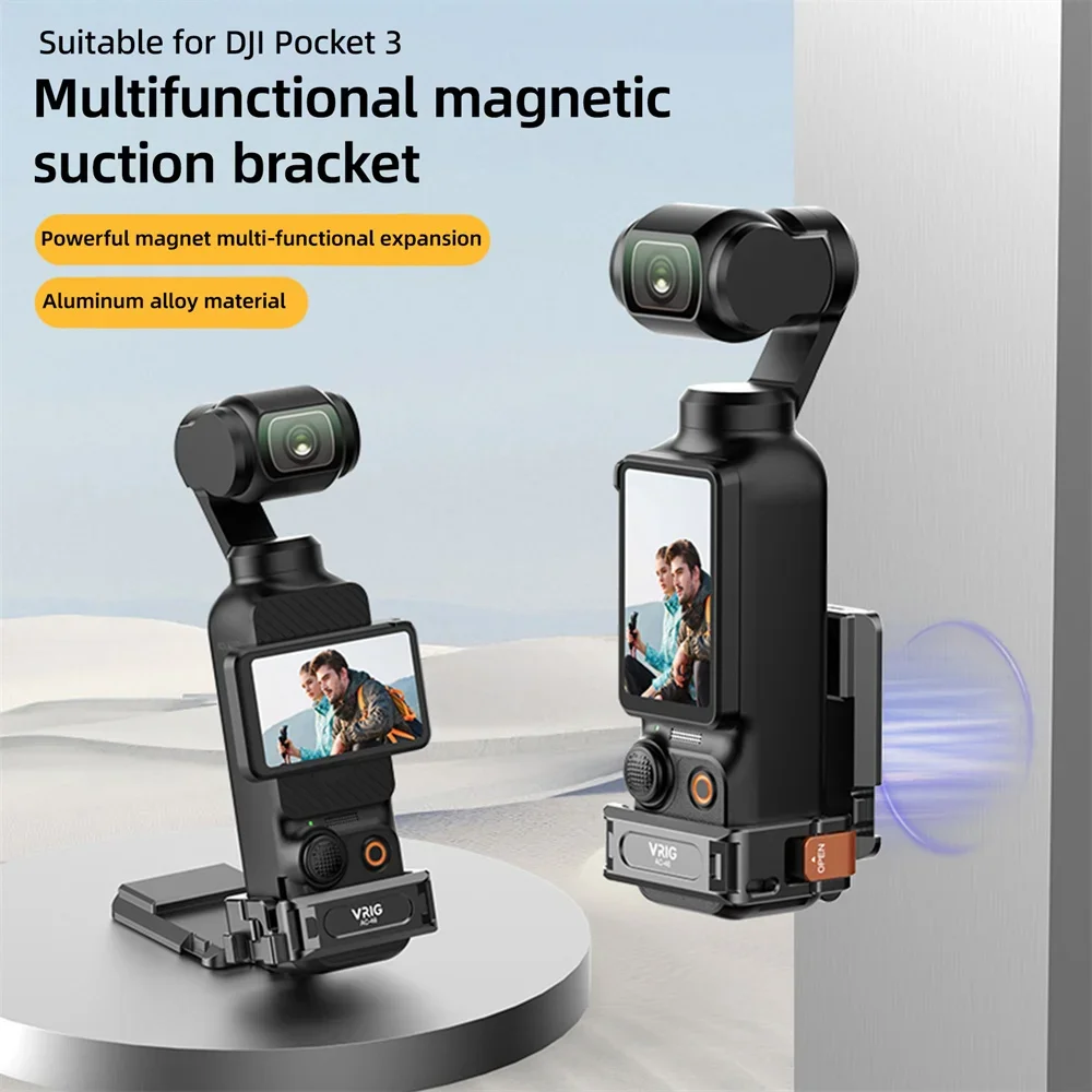 Vrig Pocket 3 حامل كاميرات مراقبة عالي الجودة مغناطيسي متعدد الوظائف إطار حماية معدني قفص ث 1/4 توسيع الحذاء البارد لـ DJI Pocket 3 #1
