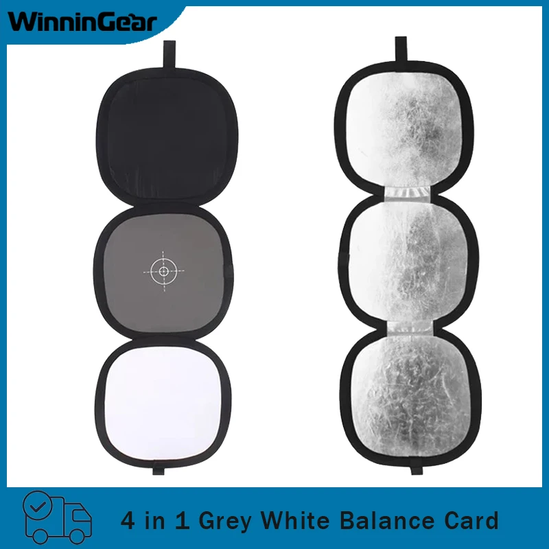 Gray/White Balance Card 30cm Portable Focus Board Two Sides 18% Reference Card Silver Gold Reflector for Photo Studio Accessory