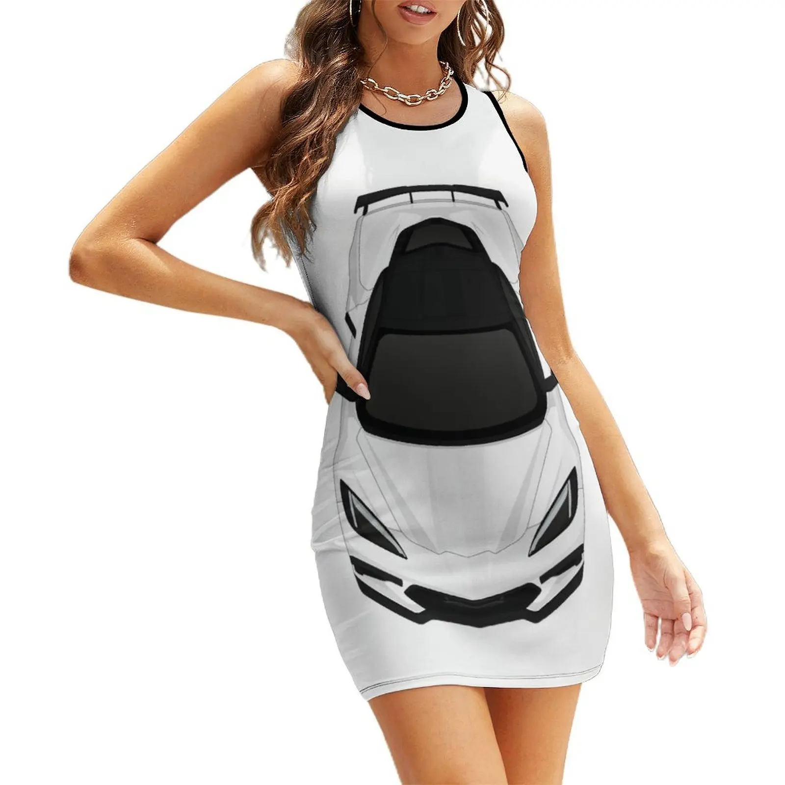 

C8 White Sleeveless Sundress Dress women birthday dress for women wedding dresses for woman summer outfits for women 2025