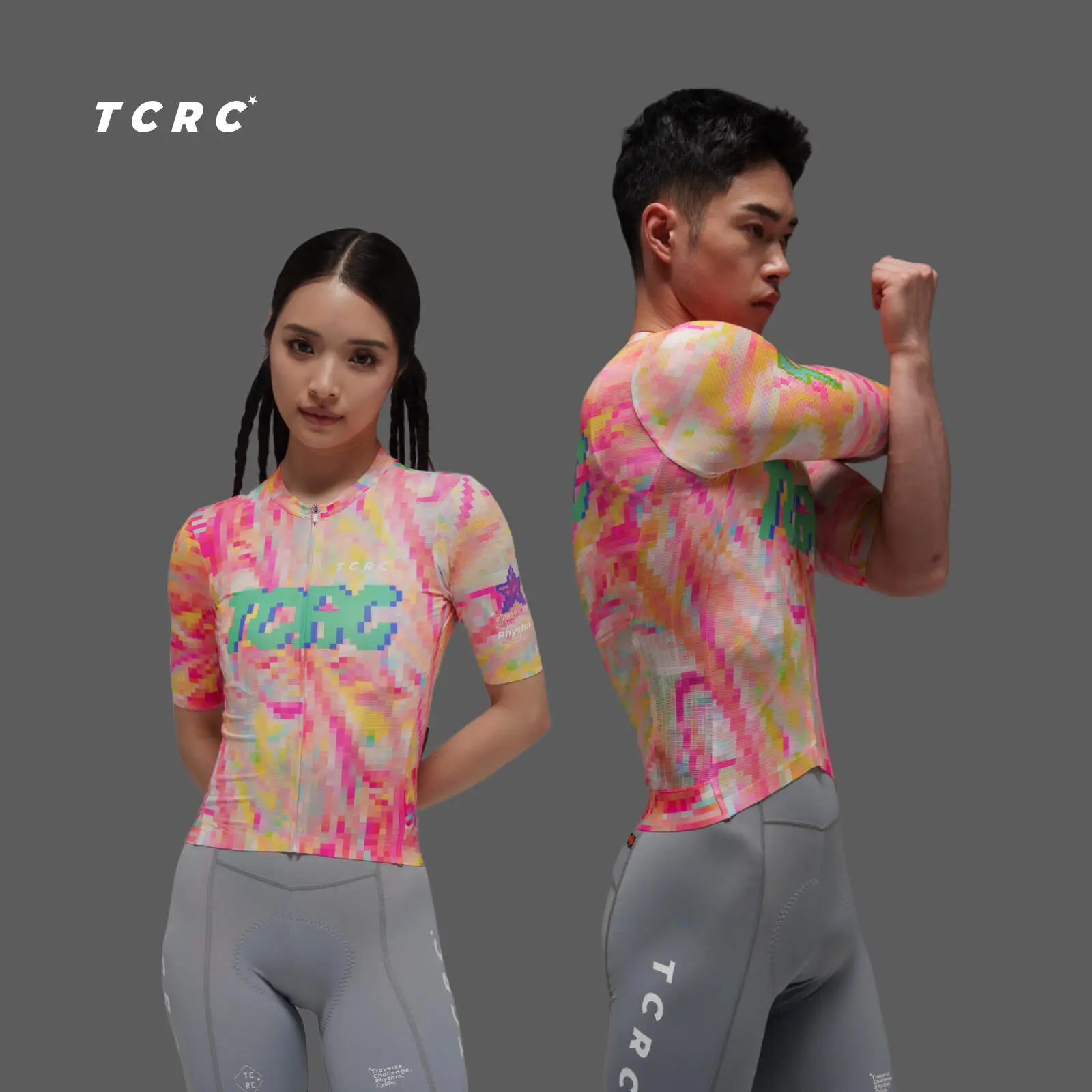 

TCRC Women's Summer Short Sleeve Cycling Jersey Men Tight Bike Shirts Lightweight Breathable Cycling Tops MTB Clothing