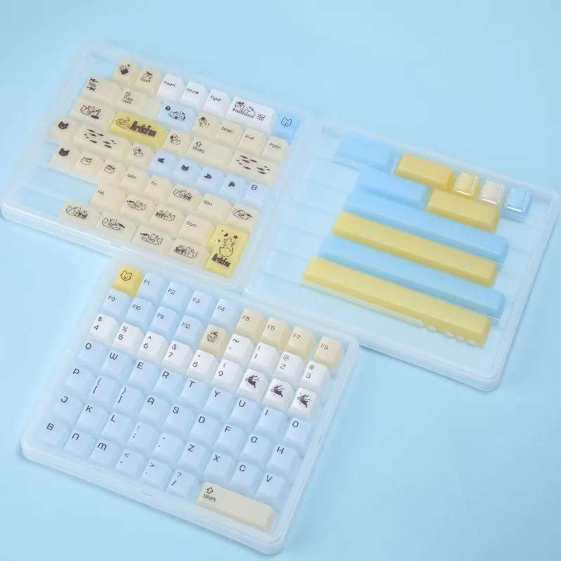 Icefield Fox Foggy Translucent Theme Keycaps Set Customized PC Cherry Profile Keyboard Caps for Mechanical Keyboard Accessories