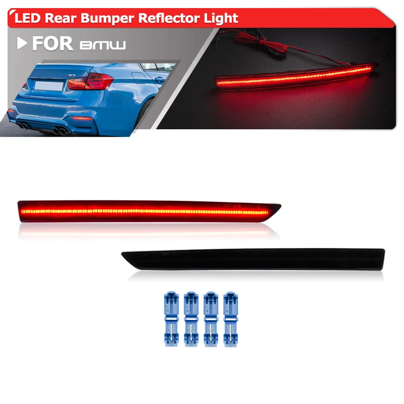 

Smoked Rear Bumper Led Reflector Tail Brake Stop Light For BMW M3 F80 Base Sedan M4 F82 Coupe F83 Convertible 2014-2020