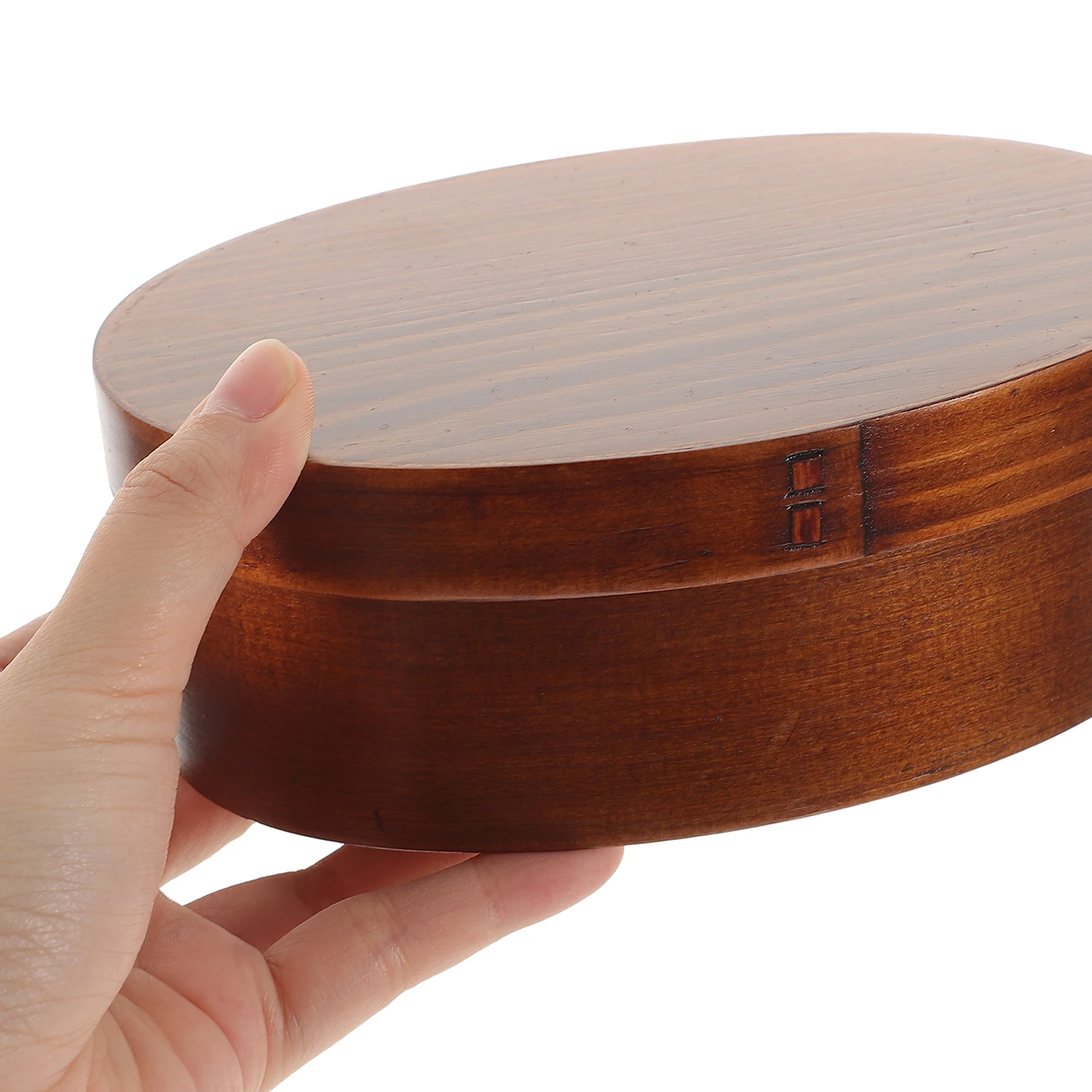 

Practical Wooden Lunch Box Convenient Single Layer Lunch Case Portable Food Container for Students Staff Use (Brown)