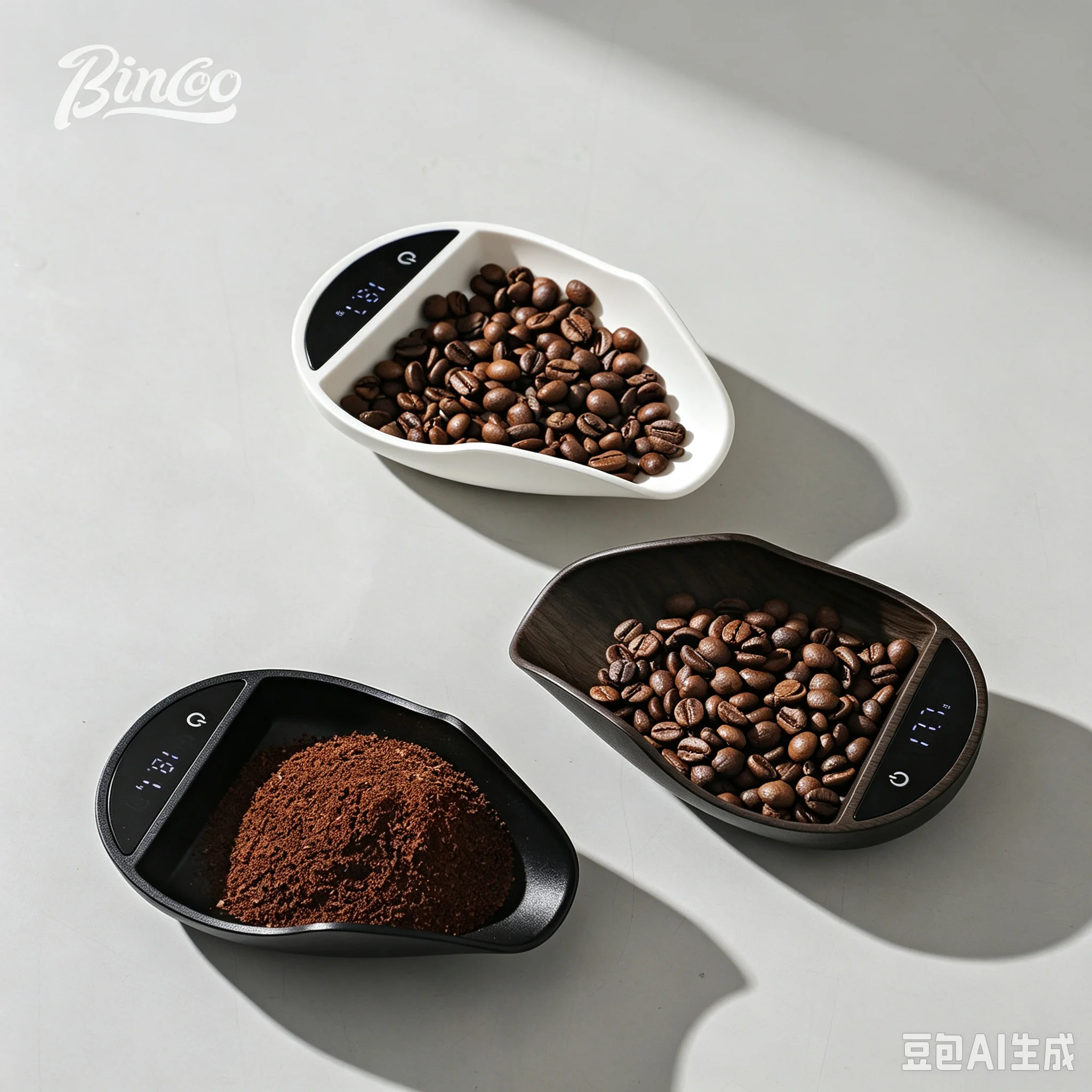 BINCOO Coffee Dishing Scale, Integrated Weighing Tray for Coffee Beans & Ground Powder, 0.1g Precision Mini Espresso Scale