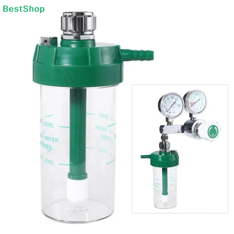 200mL Dry Humidifier Bottle Compatible With Oxygen Regulator O2 Pressure Gauge Upper Level Lower Level