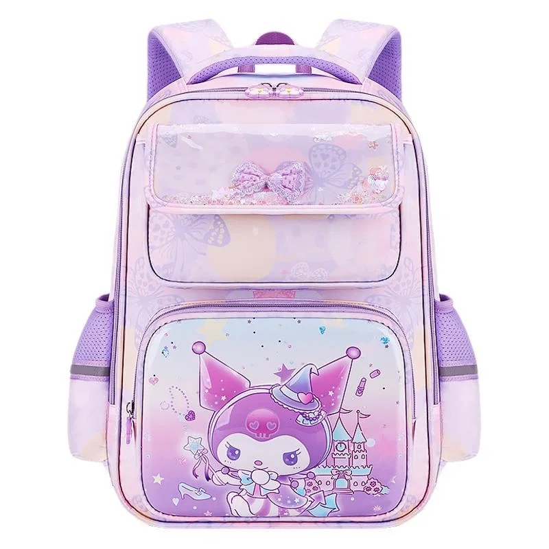 Sanrio Kulomi-mochila escolar divertida para niños, mochila de gran capacidad con dibujos animados de perros Yugui, arena movediza, princesa dulce