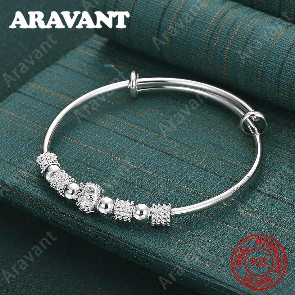925 Sterling Silver Nine-Turn Bead Bangle - A Unique And Versatile Gift For Women, Perfect For Events And Jewelry